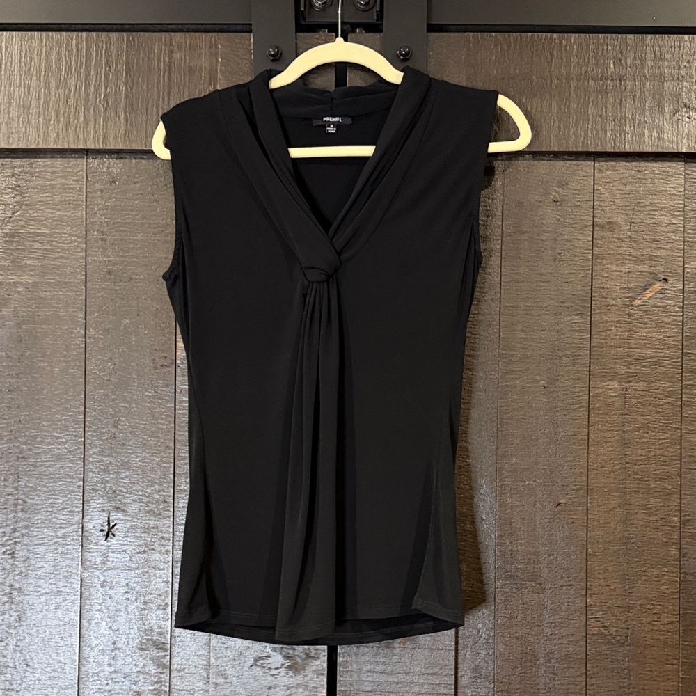 Premise Black Sleeveless Blouse